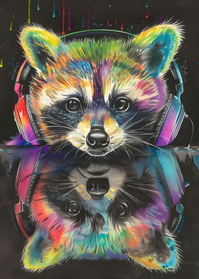 Raccoon Reflection art