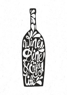 Wine Typo Bottle Art