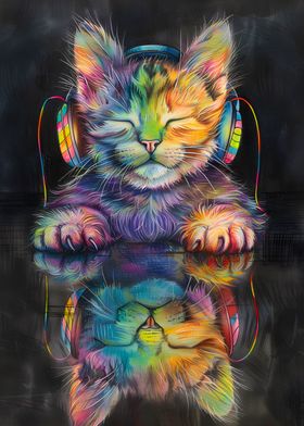 Reflection cat Listening M