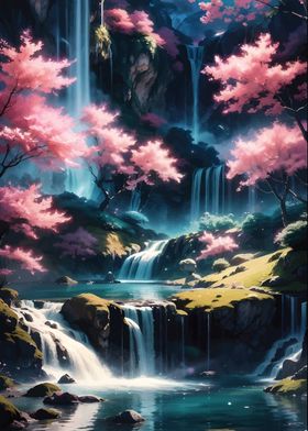 Cherry blossom waterfall