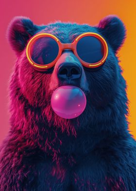 Bear bubblegum neon