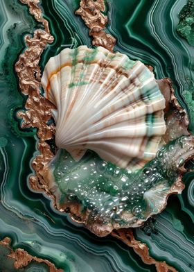 Ocean Agate Seashell Art