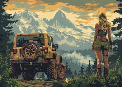 Jeep Car Girl Adventure