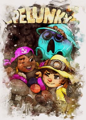 Spelunky watercolor