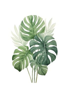 Tropical Leaves Floral Art