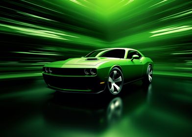 Dodge Challenger Green car