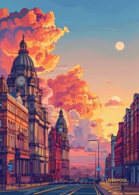 Sunset in Liverpool UK