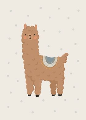 Cute brown lama