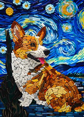 Corgi dog bead art