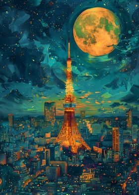 Tokyo Tower Japan Painting