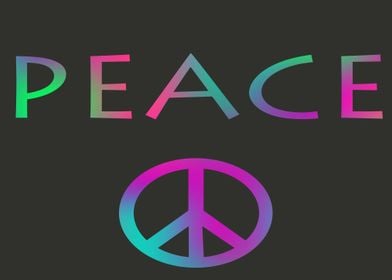 Peace Neon Style Colors