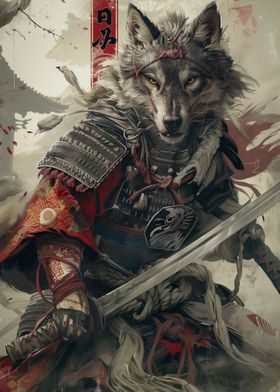 Japanese Samurai Wolf