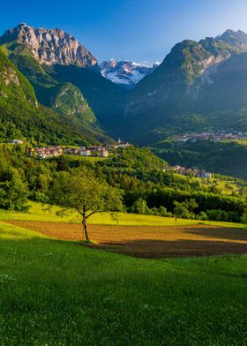 Sunset Over Alpine Village