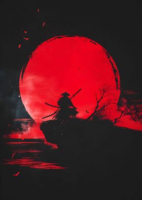 Samurai RedMoon Illustrat