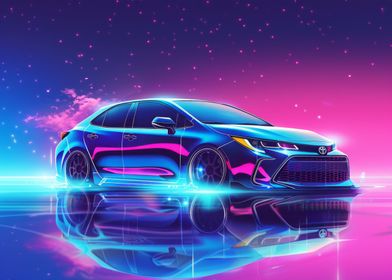 Neon Pastel Car
