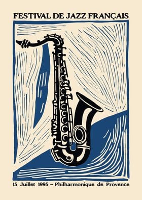 French Jazz Retro Poster