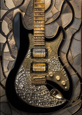 Golden Guitar Stained Glas