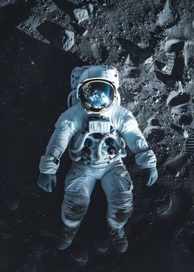 Astronaut Lies on the Moon