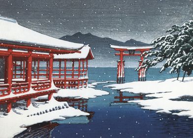 Miyajima Shrine in Snow