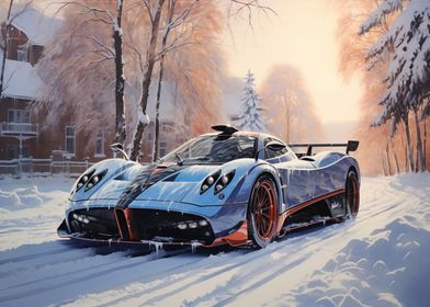 Pagani Huayra Winter road