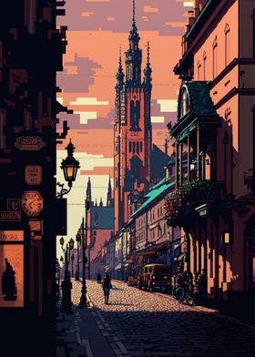 Cracow City Pixel Art 