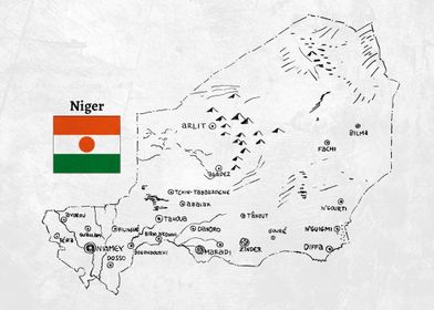 Handdrawn Niger Map