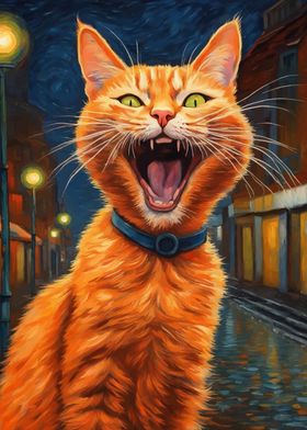 Screaming Cat Van Gogh