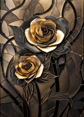 Golden Rose Stained Glass