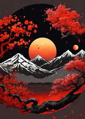 Japan moon landscape