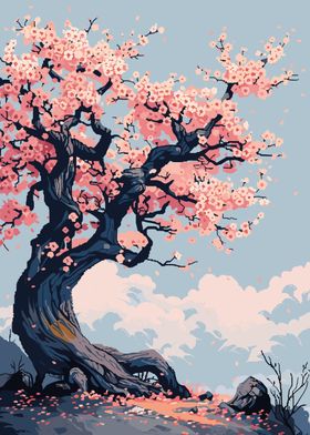 Cherry Blossom Pixel Art