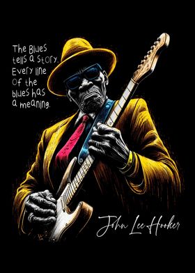 John Lee Hooker caricature