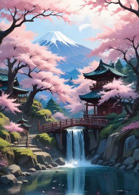 japanese landscape poster