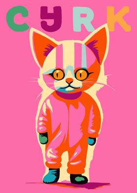 Retro Circus Cat Poster