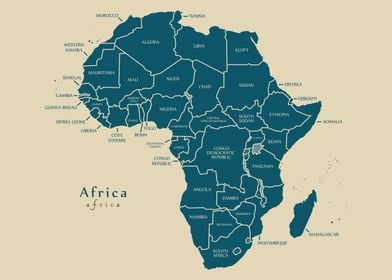 Africa map with countries