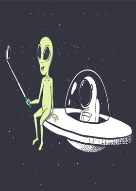 Alien Funny Selfie Design