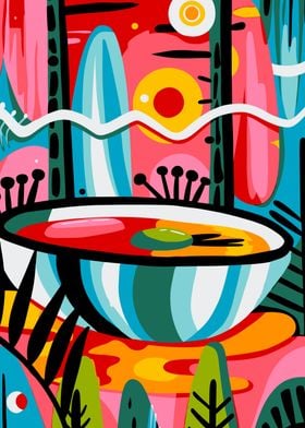 Abstract Ramen Bowl Pop