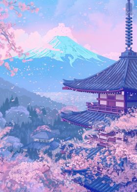 Sakura Japan Painting