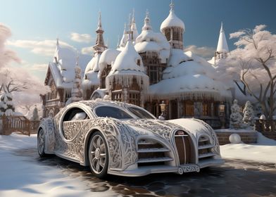 Vintage luxury car Winter