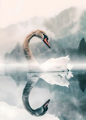 Misty Swan Lake