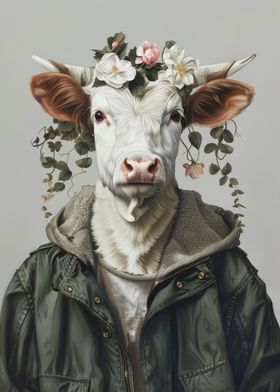 Cow with Floral Crown