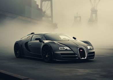 Bugatti Veyron in the fog