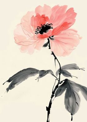 Painting of a Pink Flower