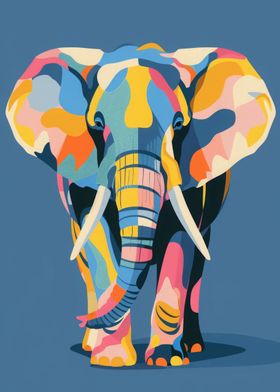 Elephant Abstract Flat