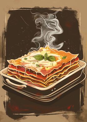 Hot Lasagna Food Art