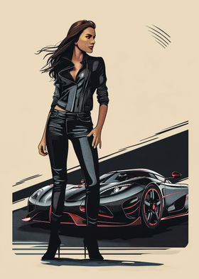 Koenigsegg Agera and girl