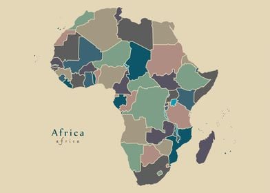 Africa map with countries