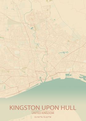 Kingston upon Hull UK Map