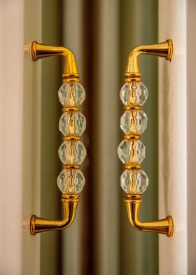 Gold and crystal handles