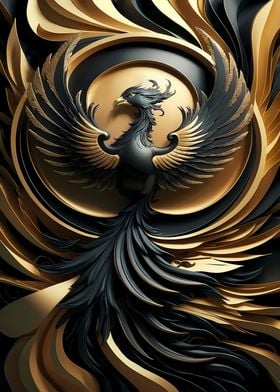 Golden Abstract Phoenix