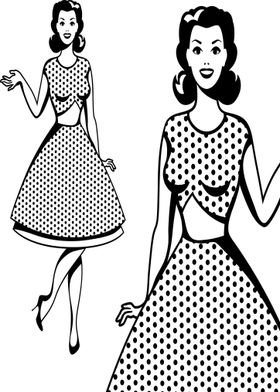 Retro Lady Dotted World